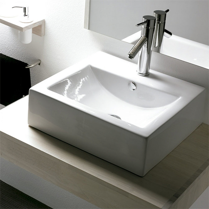 Bauhaus - Bolonia 1 Tap Hole Countertop or Wall Mounted Basin - 500 x 440mm  Feature Large Image