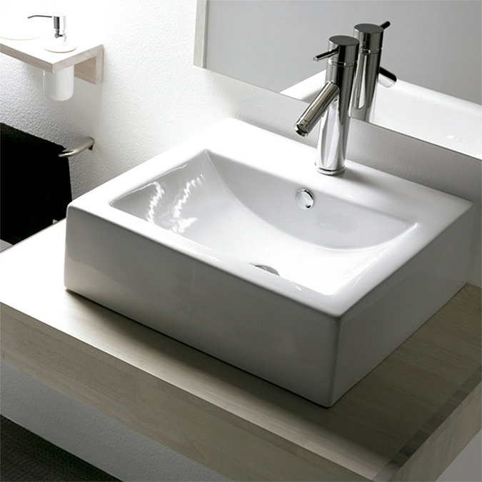 Bauhaus - Bolonia 1 Tap Hole Countertop or Wall Mounted Basin - 500 x 440mm Feature Large Image