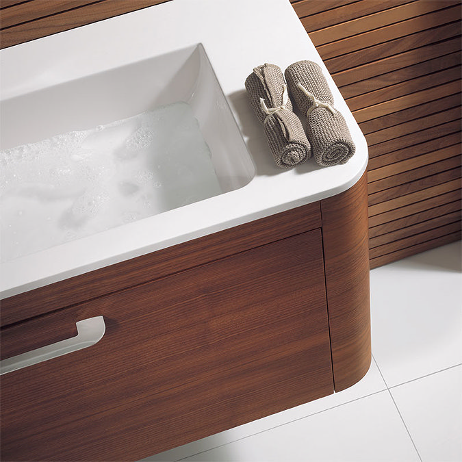 Bauhaus Celeste Vanity Unit with Basin - American Walnut Profile Large Image