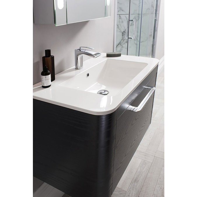 Bauhaus Celeste Vanity Unit with Basin - Black Ash Feature Large Image