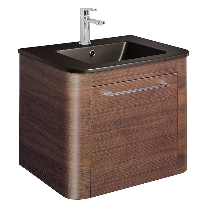 Bauhaus - Celeste Vanity Unit with Plus+Ton Basin - American Walnut - 3 Size Options Large Image