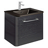 Bauhaus - Celeste Vanity Unit with Plus+Ton Basin - Black Ash - 3 Size Options Large Image