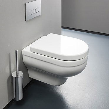Bauhaus - Central Wall Hung Pan with Soft Close Seat Profile Large Image