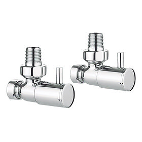 Bauhaus - Chrome Round Angled Radiator Valves - RADVA1 Large Image