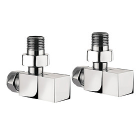 Bauhaus - Chrome Square Angled Radiator Valves - RADVA2 Large Image