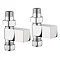 Bauhaus - Chrome Square Straight Radiator Valves - RADVS2 Large Image