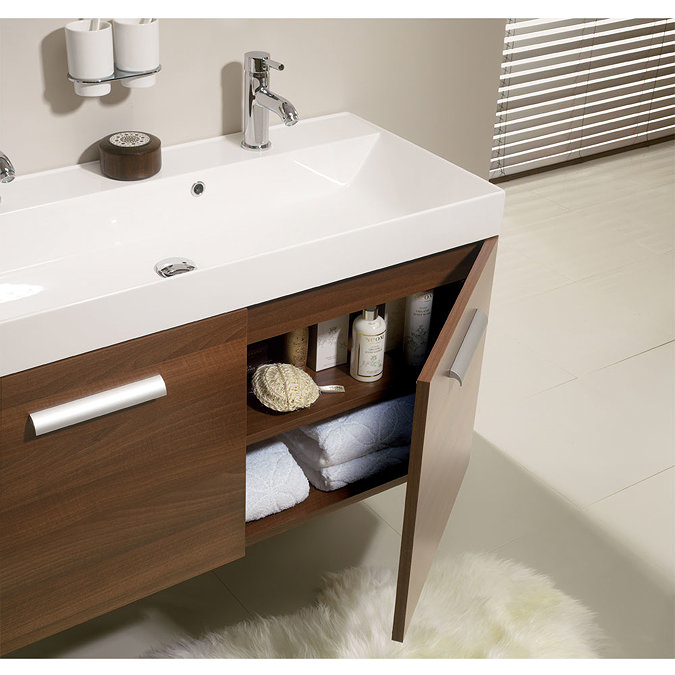 Bauhaus - Design Wall Hung Door Vanity Unit and Basin - Panga - 3 Size Options In Bathroom Large Ima