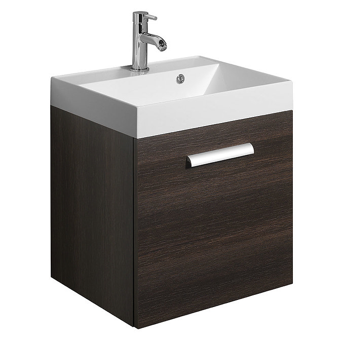 Bauhaus - Design Wall Hung Door Vanity Unit and Basin - Panga - 3 Size Options Large Image