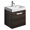 Bauhaus - Design Wall Hung Door Vanity Unit and Basin - Panga - 3 Size Options Large Image