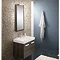 Bauhaus - Design Wall Hung Door Vanity Unit and Basin - Walnut - 3 Size Options Standard Large Image