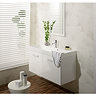Bauhaus - Design Wall Hung Door Vanity Unit and Basin - White Gloss - 3 Size Options Profile Large I