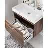 Bauhaus - Design Plus Wall Hung Single Drawer Vanity Unit and Basin - Walnut - 3 Size Options Profil