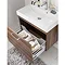Bauhaus - Design Plus Wall Hung Single Drawer Vanity Unit & Ceramic Basin - Walnut - 3 Size Options