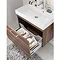 Bauhaus - Design Plus Wall Hung Single Drawer Vanity Unit & Ceramic Basin - White Gloss - 3 Size Opt