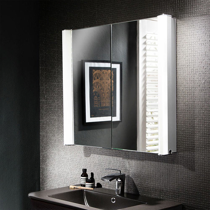 Bauhaus Duo 800 Illuminated Mirrored Cabinet - CBR8076AL Profile Large Image