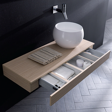 Bauhaus - Edge Single Drawer Console Unit - Dune - 2 Size Options Profile Large Image