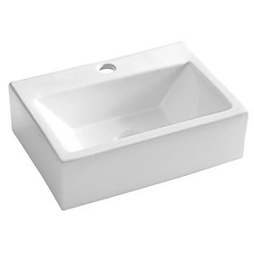 Bauhaus - Gerona 1 Tap Hole Countertop or Wall Mounted Basin - 425 x 305mm Large Image