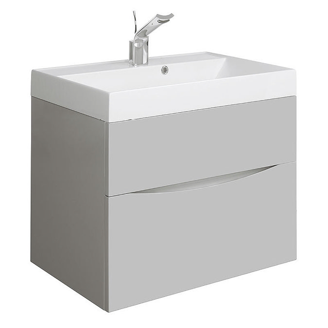 Crosswater Glide II 70 Vanity Unit with Cast Mineral Marble Basin - Storm Grey Large Image
