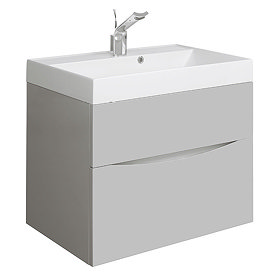 Crosswater Glide II 70 Vanity Unit with Cast Mineral Marble Basin - Storm Grey Large Image