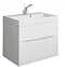 Crosswater - Glide II 70 Vanity Unit and High Gloss White Cast Mineral Marble Basin- White Gloss Lar