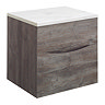 Bauhaus Glide II Vanity Unit + Marble Worktop - Driftwood Large Image