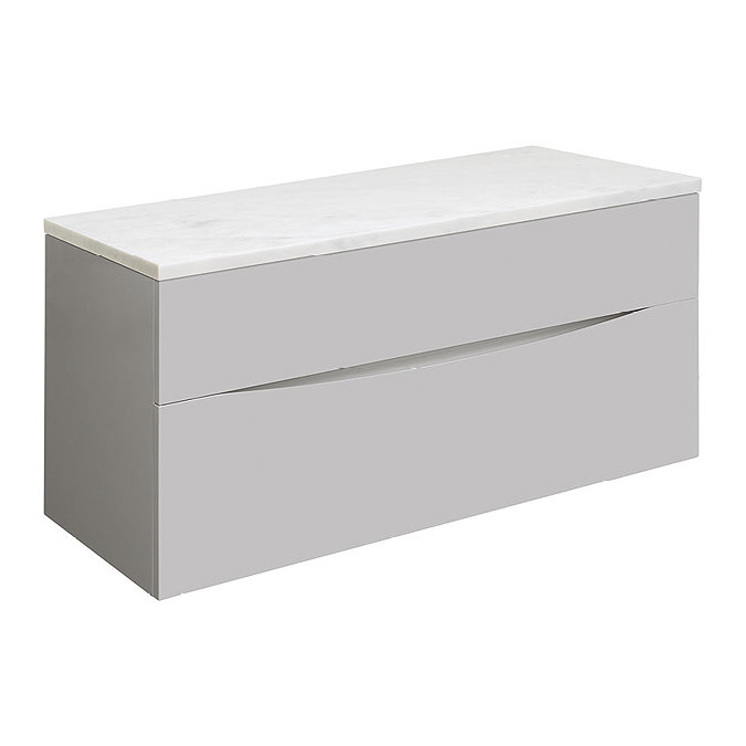 Crosswater Glide II Wall Hung Countertop Vanity Unit - Storm Grey - 1000mm Marble Worktop Large Imag