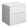 Bauhaus Glide II Vanity Unit + Marble Worktop - White Gloss Large Image