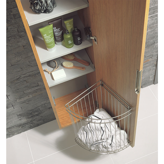 Bauhaus - Linea Wall Hung Tower Unit - Blackwood - LN3516FBW Feature Large Image