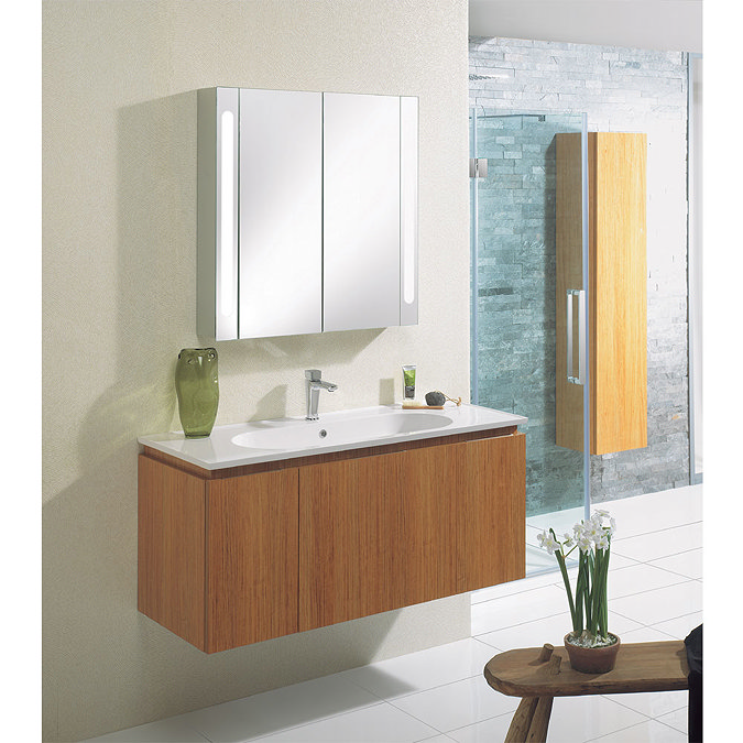 Bauhaus - Linea Wall Hung Tower Unit - Spanish Oak - LN3516FSO Standard Large Image