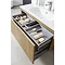 Bauhaus - Linea Wall Hung Vanity Unit with Round Basin - Spanish Oak - 4 Size Options additional Large Image