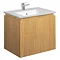 Bauhaus - Linea Wall Hung Vanity Unit with Square Basin - Spanish Oak - 4 Size Options Large Image