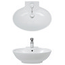 Bauhaus - Málaga 1 Tap Hole Countertop or Wall Mounted Basin - 595 x 455mm Profile Large Image