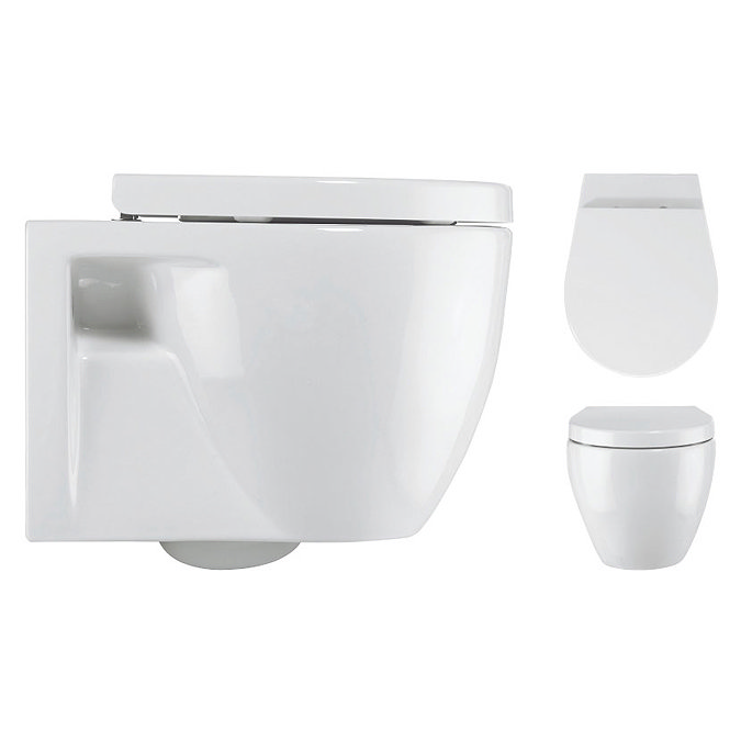 Bauhaus - Modest Wall Hung Pan with Soft Close Seat Profile Large Image