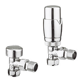 Bauhaus Pier Chrome Angled Radiator Valves with Lockshield - RADVTRVA1C Large Image