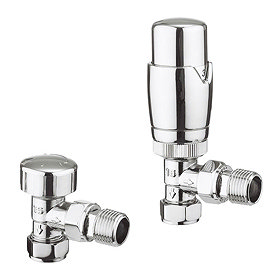 Bauhaus Pier Chrome Angled Radiator Valves with Lockshield - RADVTRVA1C Large Image