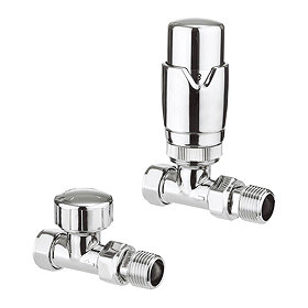 Bauhaus Pier Chrome Straight Radiator Valves with Lockshield - RADVTRVS1C Large Image