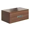 Bauhaus - Seattle Single Drawer Wall Hung Console Unit - Walnut - 3 Size Options Large Image