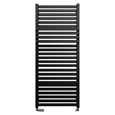 Bauhaus Seattle Towel Rail - 500 x 1185mm - Metallic Black Matte Profile Large Image