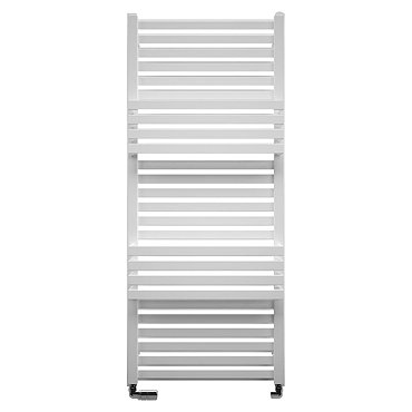 Bauhaus Seattle Towel Rail - 500 x 1185mm - Soft White Matte Profile Large Image
