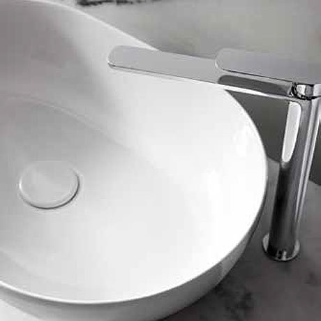 Bauhaus Slotted Ceramic Basin Click Clack Waste - BSW0103GW Profile Large Image