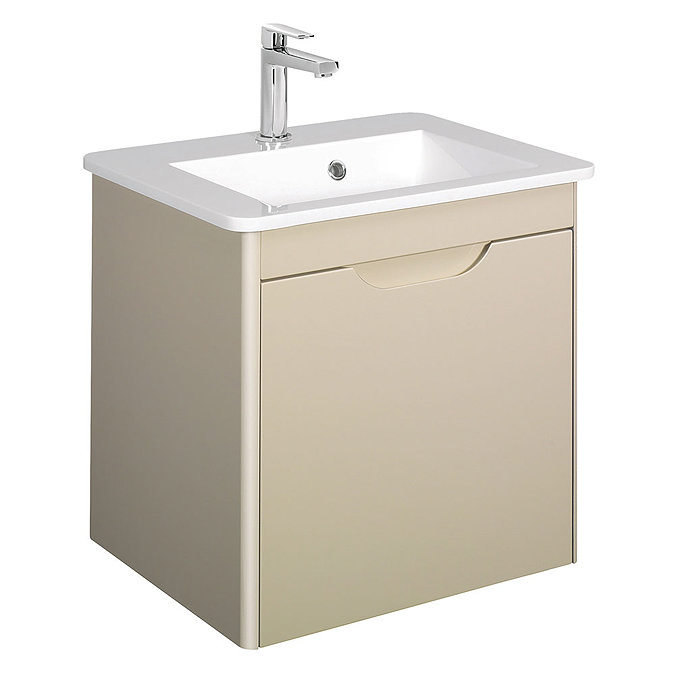 Bauhaus - Solo Wall Hung Single Drawer Vanity Unit and Basin - Calico - SO55DCC Large Image