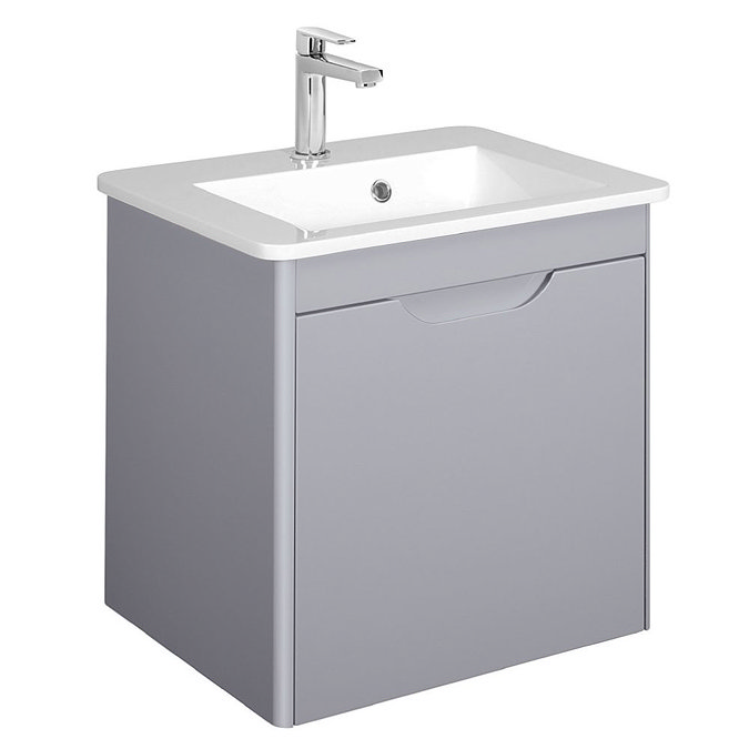 Bauhaus - Solo Wall Hung Single Drawer Vanity Unit and Basin - Quartz - SO55DQZ Large Image