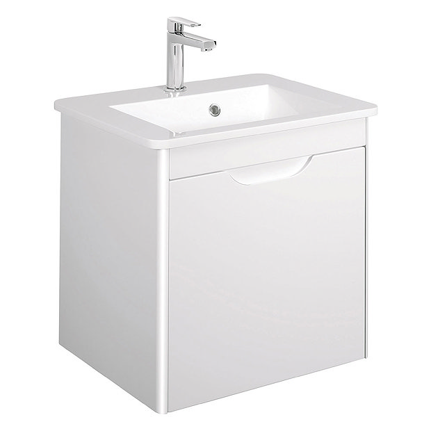 Bauhaus - Solo Wall Hung Single Drawer Vanity Unit and Basin - White ...