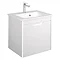 Bauhaus - Solo Wall Hung Single Drawer Vanity Unit and Basin - White Gloss - SO55DWG Large Image