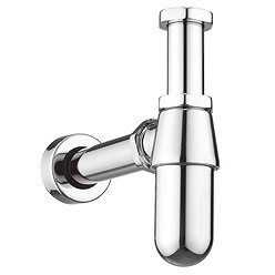 Brass Bottle Trap with 300mm Outlet Pipe - Chrome