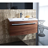 Bauhaus - Stream Wall Hung Vanity Unit with Basin - American Walnut - 3 Size Options Standard Large