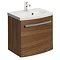 Bauhaus - Stream Wall Hung Vanity Unit with Basin - American Walnut - 3 Size Options Large Image
