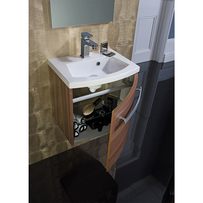 Bauhaus - Stream Wall Hung Vanity Unit with Basin - Wenge - 3 Size Options Feature Large Image