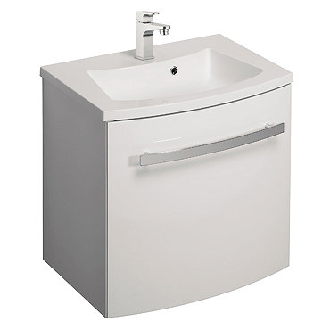 Bauhaus - Stream Wall Hung Vanity Unit with Basin - White Gloss - Various Size Options Profile Large