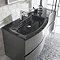 Bauhaus Svelte 120 Two Drawer Vanity Unit & Charcoal Glass Basin - American Walnut  Feature Large Im